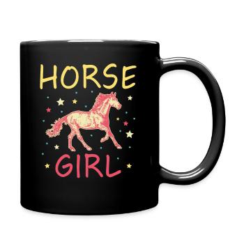 Horse Girl Cute Horseback Riding Love Horse Racing - Tasse einfarbig - Schwarz - Rechts