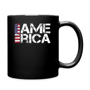 Amerika Fan - Tasse einfarbig - Schwarz - Rechts