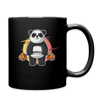Panda Fitness Gym workout Workout Herren - Tasse einfarbig - Schwarz - Rechts