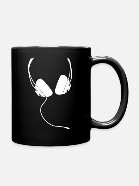Kopfhörer - Tasse einfarbig - Schwarz
