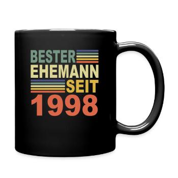 1998 Bester Ehemann Ehepartner Jahr 1998 Partner - Tasse einfarbig - Schwarz - Rechts