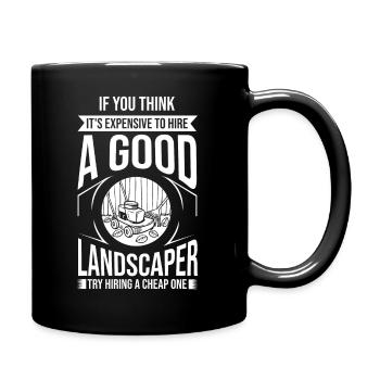 Rasenpflege Landschaftsgärtner Landschaftsbau - Tasse einfarbig - Schwarz - Rechts