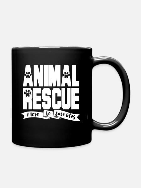 Protection des animaux Défenseur des animaux Chiens Chiens Chats - Mug uni - noir