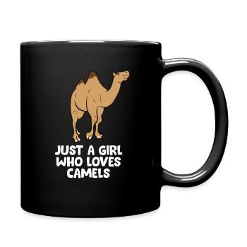Une fille Le chameau aime les chameaux Dromèdes - Mug uni - noir - Droite