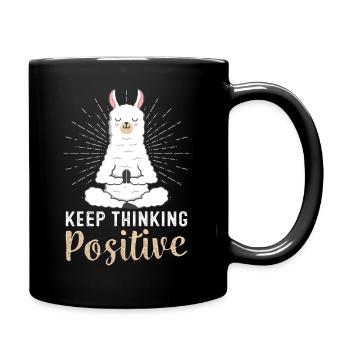 Pensée positive lama yoga karma lamaste - Mug uni - noir - Droite