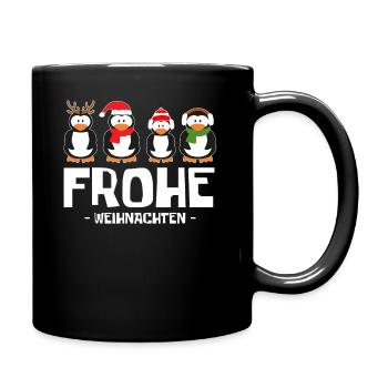 Frohe Weihnachten Pinguine 2020 T-Shirt - Tasse einfarbig - Schwarz - Rechts