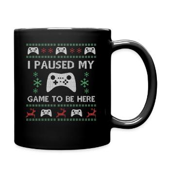 Le joueur a mis en pause mon pull de Noël laid - Mug uni - noir - Droite