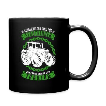 Traktor fahren Traktorfahrer Landwirt Bauer - Tasse einfarbig - Schwarz - Rechts