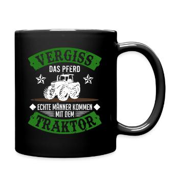 Traktor Echte Männer Spruch Traktorfahrer Geschenk - Tasse einfarbig - Schwarz - Rechts
