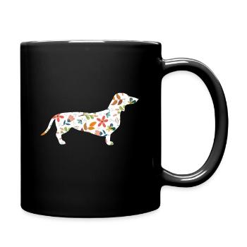 Dackel - Tasse einfarbig - Schwarz - Rechts