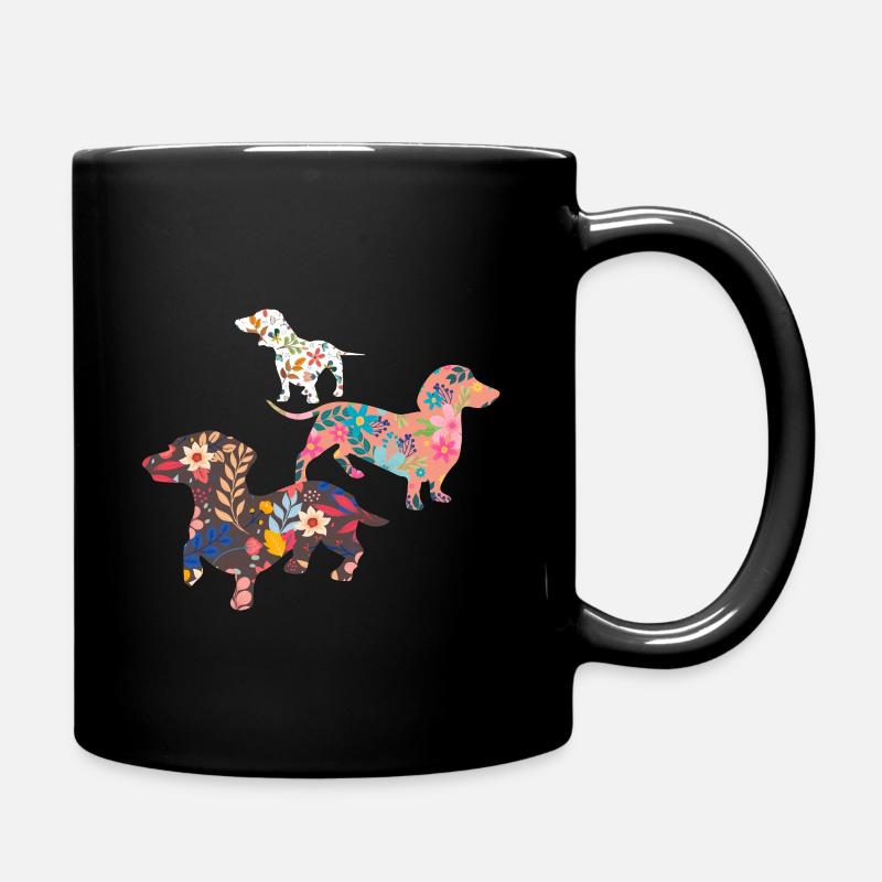 dachshund - Full Colour Mug - black
