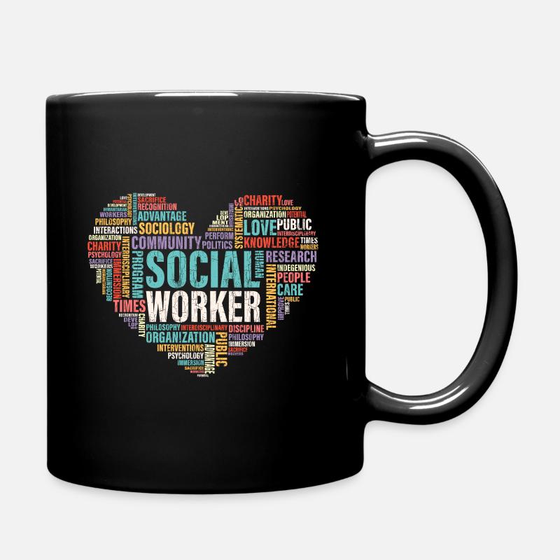 Sozialarbeiter Geschenk Herz Sozialarbeit Sozialpä - Tasse einfarbig - Schwarz