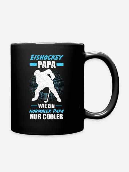 Eishockey Papa Eishockeyspieler Vater Vatertag Ges - Tasse einfarbig - Schwarz