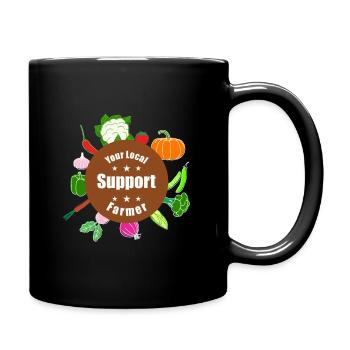 Les agriculteurs bio locaux soutiennent les amateurs de légumes - Mug uni - noir - Droite