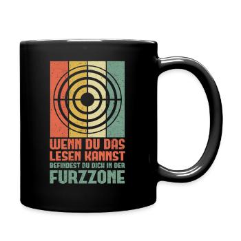 Furzzone | Furz Pupsen Furzen Geschenk - Tasse einfarbig - Schwarz - Rechts