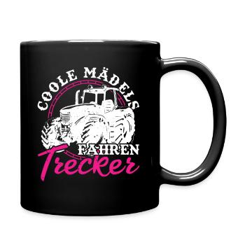 Coole Mädchen fahren Trecker Traktorfahrer - Tasse einfarbig - Schwarz - Rechts