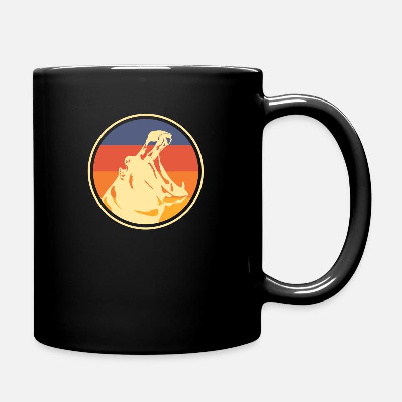 hippo - Full Colour Mug - black