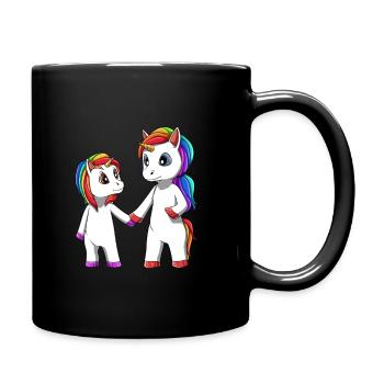 Licorne grande soeur - Mug uni - noir - Droite