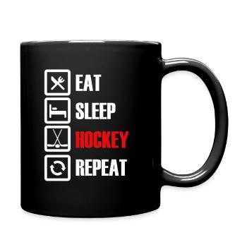 Eat Sleep HOCKEY Répéter Joueur de hockey - Mug uni - noir - Droite