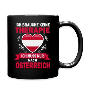 Therapie Österreich Urlaub Österreicher Flagge - Tasse einfarbig - Schwarz - Rechts