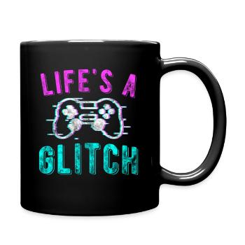 Life's A Glitch Vaporwave Meme Gamer Gift - Mug uni - noir - Droite