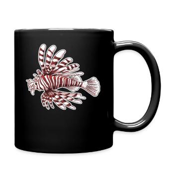 Poisson-lion poisson-lion poisson toxique rouge - Mug uni - noir - Droite