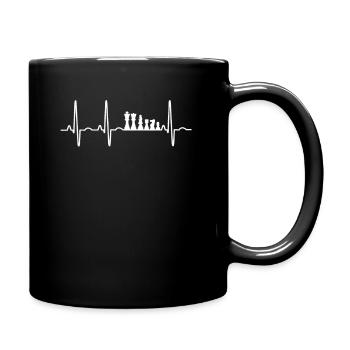 Chess pieces heartbeat chess - Full Colour Mug - black - Right