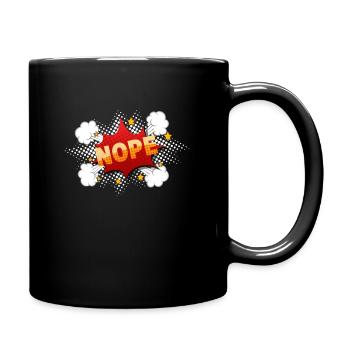 Nope comic speech bubble - Full Colour Mug - black - Right
