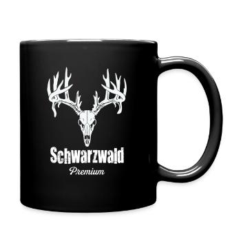 Schwarzwald Premium Skull deer - Tasse einfarbig - Schwarz - Rechts