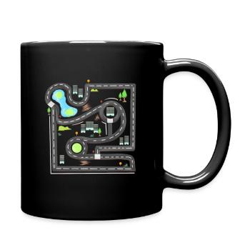 Play Cars On Dads Back - Play Mat Shirt - Full Colour Mug - black - Right