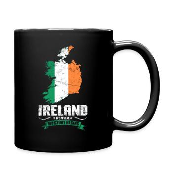 Irland - Tasse einfarbig - Schwarz - Rechts