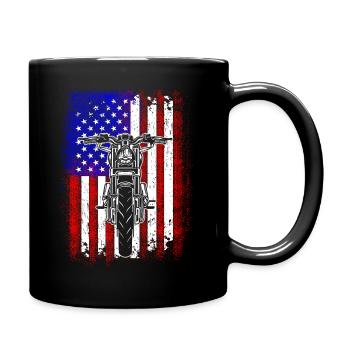 Cadeau de drapeau USA moto - Mug uni - noir - Droite