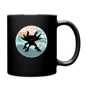 Axolotl Retro Beach Design Funny - Full Colour Mug - black - Right
