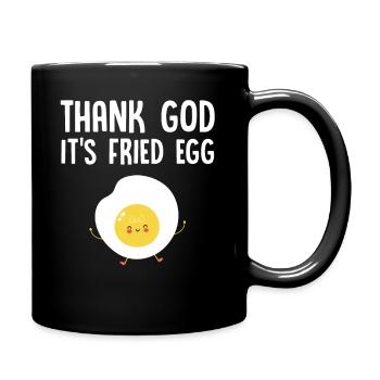 Friday Fried Egg - Funny Design - Full Colour Mug - black - Right