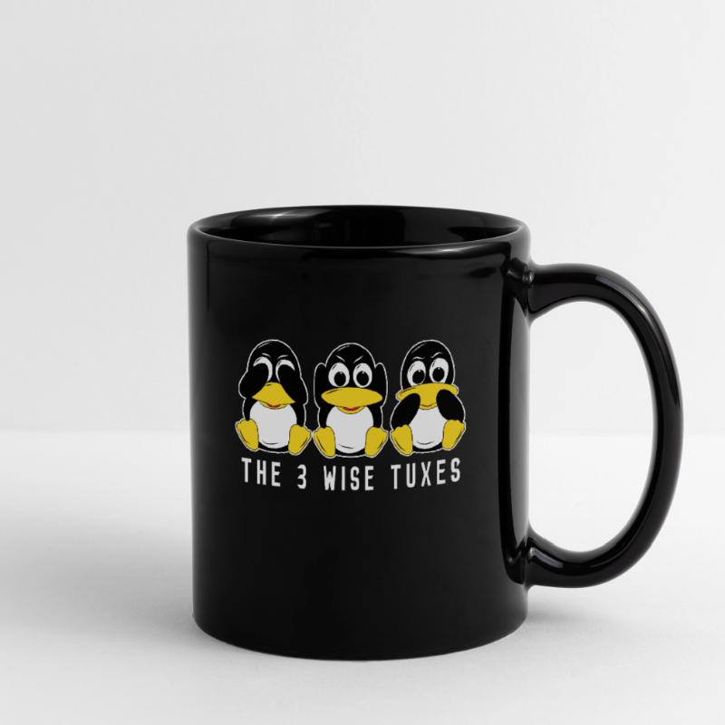 3 Linux penguins hear see speak computer scientists Full Colour Mug
