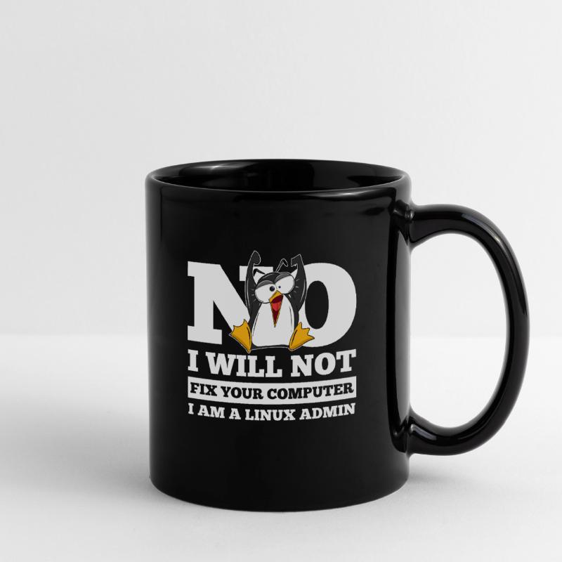 Correction de l'ordinateur Linux SysAdmin Hacker Coder Penguin Mug uni