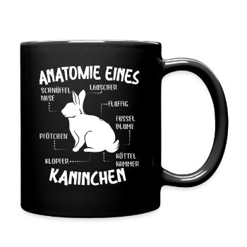 Anatomie Eines Hasen Kaninchen Zwergkaninchen - Tasse einfarbig - Schwarz - Rechts