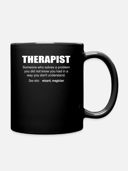 Therapist Description - Tasse einfarbig - Schwarz