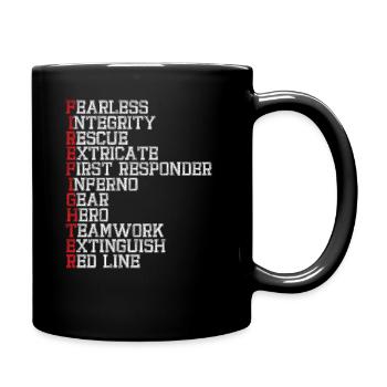 First Responder Firefighter Thin Red Line - Full Colour Mug - black - Right