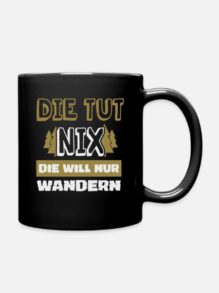 wandern - Tasse einfarbig - Schwarz