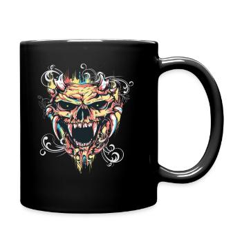 Grafitti Vampir Skull Geschenk - Tasse einfarbig - Schwarz - Rechts
