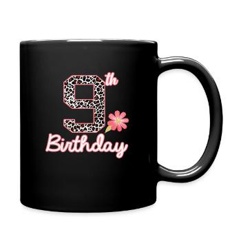 9. Geburtstag 9 Jahre altes Mädchen Leopard Butterfly ag - Tasse einfarbig - Schwarz - Rechts