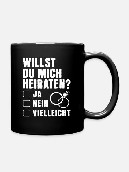 Heiratsantrag Marry Me Hochzeitsantrag - Tasse einfarbig - Schwarz