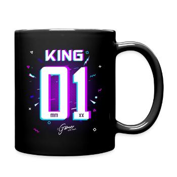 Gamer - King - Queen Gift Present Idea - Full Colour Mug - black - Right