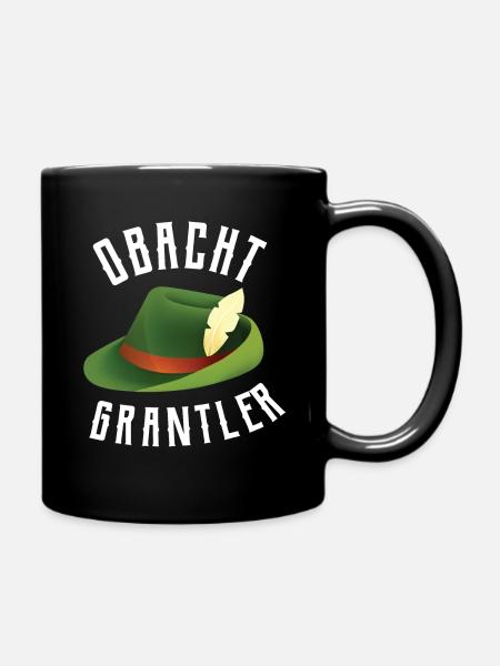 Grantler Tirol Maßkrug edelweiß boarisch - Tasse einfarbig - Schwarz
