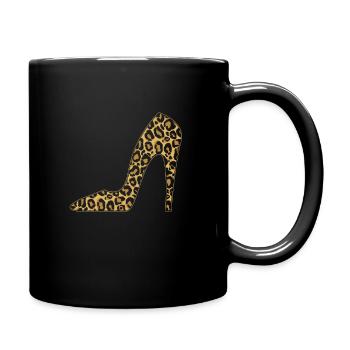 Talons hauts motif léopard léopard - Mug uni - noir - Droite