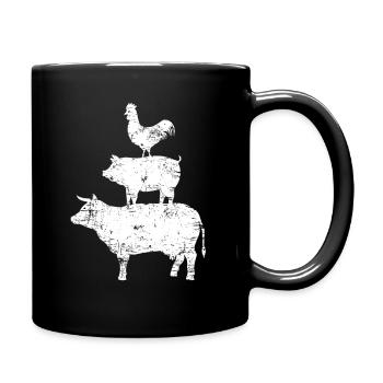 vache poulet poulet tour fermage ferme cadeau - Mug uni - noir - Droite
