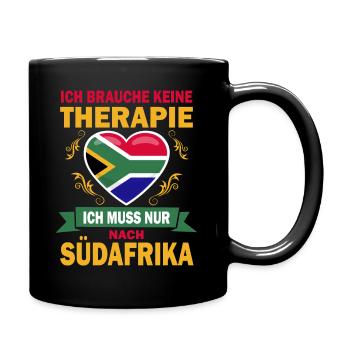 Therapie Südafrika Urlauber Reise Spuch - Tasse einfarbig - Schwarz - Rechts