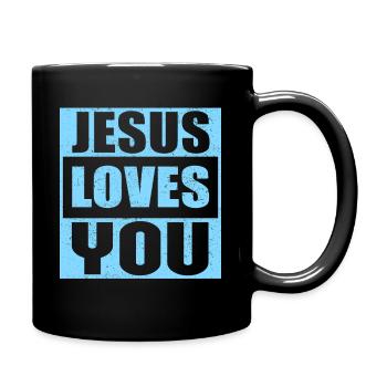 Jésus vous aime | cadeaux chrétiens - Mug uni - noir - Droite