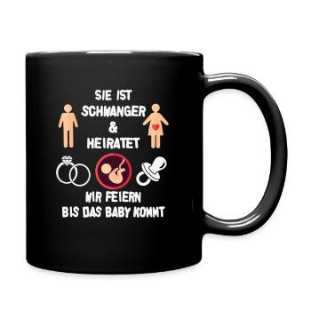 Junggesellinnenabschied für Braut Schwangerschaft - Tasse einfarbig - Schwarz - Rechts